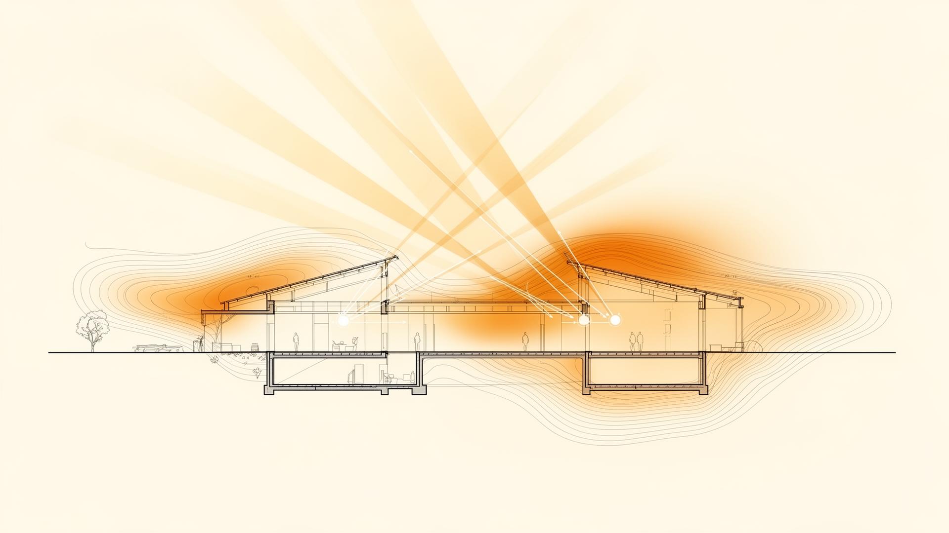 Daylight and airflow simulation diagram